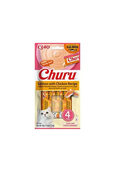 churu Recompense cremoase pentru pisici cu somon și pui 56G