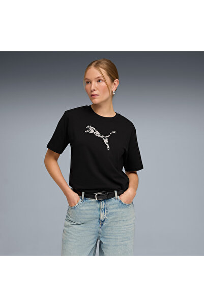 Puma 691821 تي شيرت نسائي من Ess Graphics Animal Tee Better تي شيرت أسود