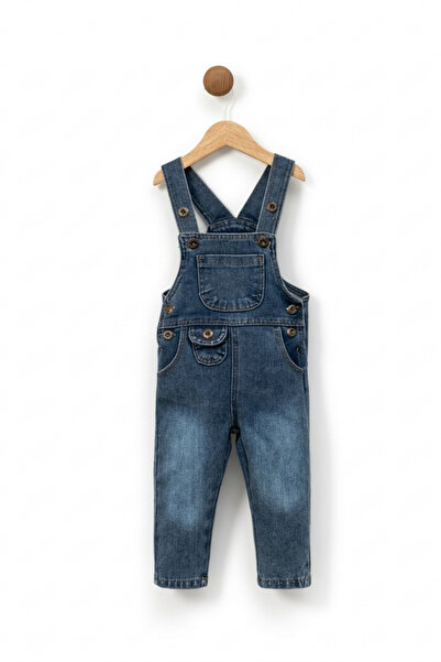 BABYİLAY Erkek Çocuk Denim Salopet - %100 Pamuklu Ayarlanabilir Askılı Kot Ba...
