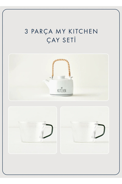 Bella Maison My Kitchen 3'lü Çay Seti Beyaz