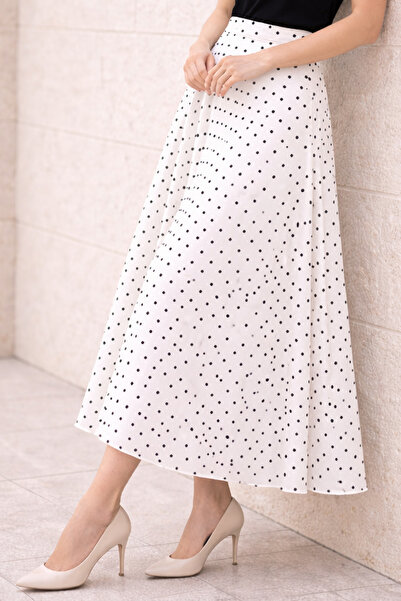 benguen Πουά Σιφόν Φούστα Τεσεττούρ O221 Λευκή