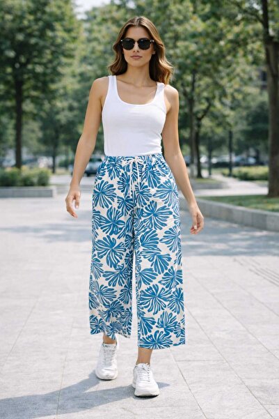 ECK MODA Γυναικείο λινό ύφασμα Νέας Σεζόν Άνετο Παντελόνι Χαλαρής Γραμμής με ...