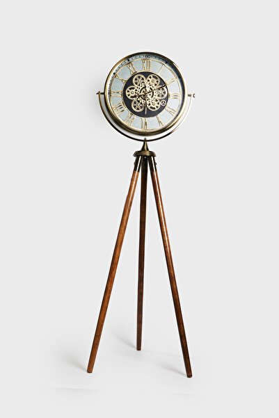 Evine Saat Ve Aksesuar Tripod Ayaklı Saat, Dekoratif Tripod Ayaklı Çarklı Saat