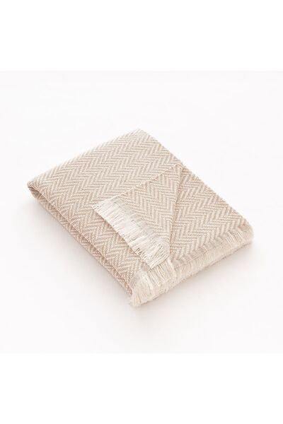 Sofazip Cuvertură pat Kenya 90% bumbac reciclat, culoare Sand 180 x 260 cm