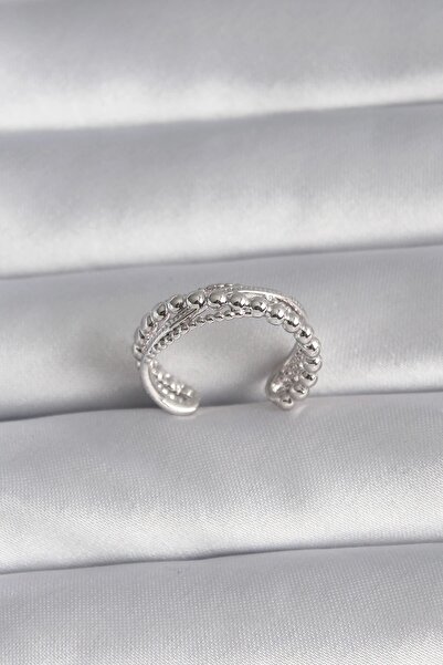 TakÇalıştır Brass Silver Color Women's Ring