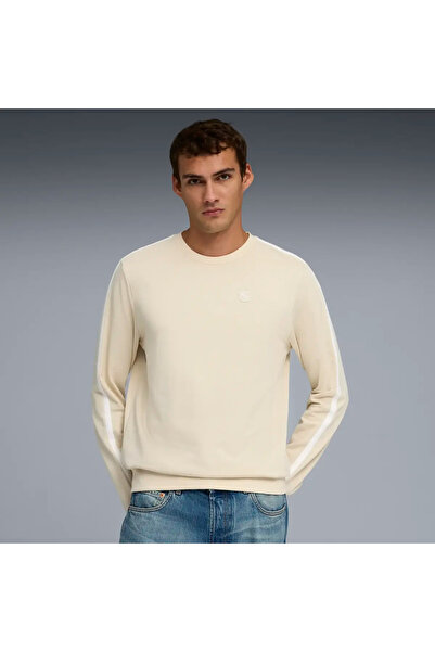 Puma ESS ELEVATED Crew TR TK Krem Erkek Sweatshirt