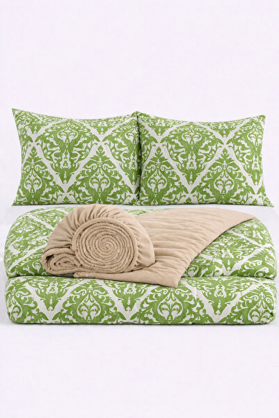 İQON Elastic Sheet Duvet Cover Set Double Size Dmsco-Yşl -243 Otltt