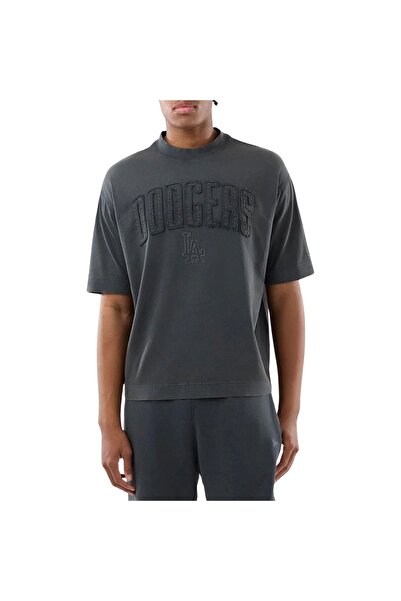 NEW ERA MLB LA DODGERS Μπλουζάκι με ξεβαμμένο εφέ σκούρο γκρι L