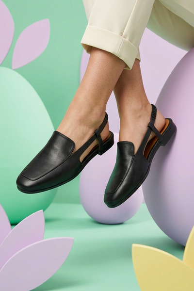 GRADA Μαύρα γνήσια δερμάτινα γυναικεία κλασικά σανδάλια παπούτσια με ανοιχτή ...