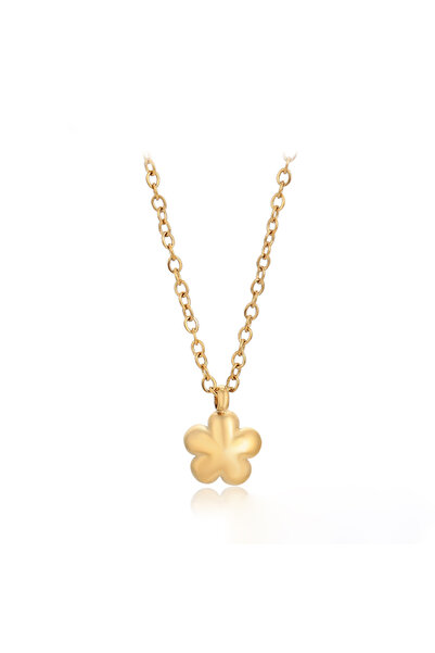 AFY Επιχρυσωμένη αλυσίδα με μενταγιόν λουλούδι
