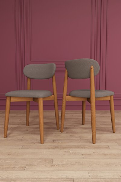 asratrend Lüks 2'li Bohem Ahşap Mutfak Sandalyesi Dokuma Kumaşlı Silinebilir ...