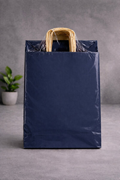 Atölye Kraft Lacivert Renk Kraft Çanta 25x12x31 cm 25 adet