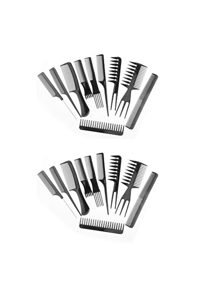 changdi Set de 10 piepteni rezistenti + Husa CADOU, Plastic, Negru
