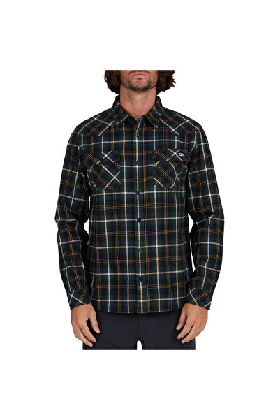 Salty Crew HERDSMAN Φανελένιο Πουκάμισο Μαύρο Ελάτης L