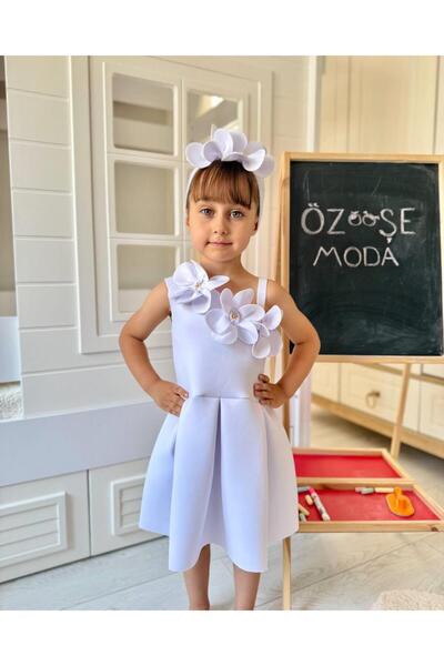 ÖZSEMODA فستان سكوبا بكتف واحد مزين بالزهور