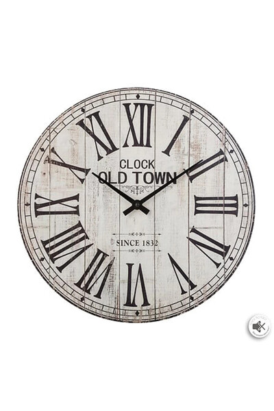 OEM ALEX Ρολόι MDF, ΛΕΥΚΟ, Μέγεθος 38 εκ., Ατμόσφαιρα Δημιουργός Εσωτερικού Χ...