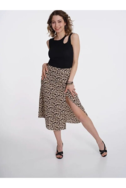 EYYE Leopard Skirt with Slits