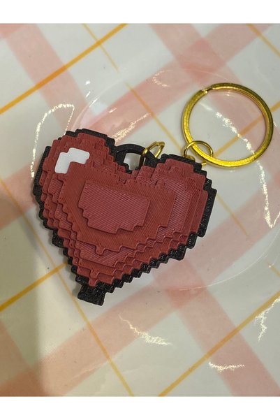 GIFTPALACE Bricks Look 3D Heart Keychain
