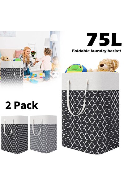 Axpeih 2 Pack 75L Collapsible Waterproof Laundry Bag Handles Freestanding for...