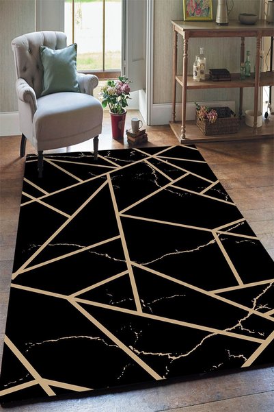 Yürük Home Softtec Yumuşak Dokulu Dijital Baskılı BETO MODELİ Lastikli Halı Örtüsü ((SÜNGERLİ)