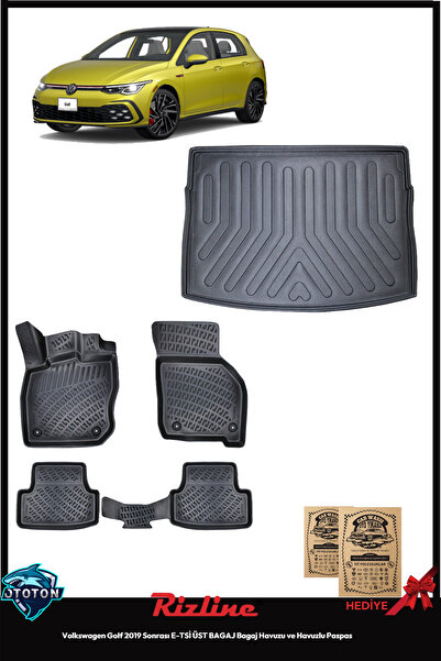 Rizline Volkswagen Golf 2026 E-TSİ ÜST BAGAJ Bagaj Havuzu+Havuzlu Paspas& ton...