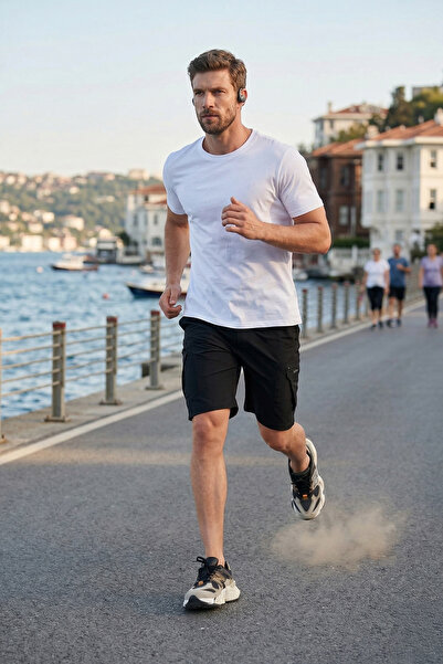 Buratti Ανδρικό σορτς Bermuda με κανονική εφαρμογή, τσέπη Cargo και ελαστική ...