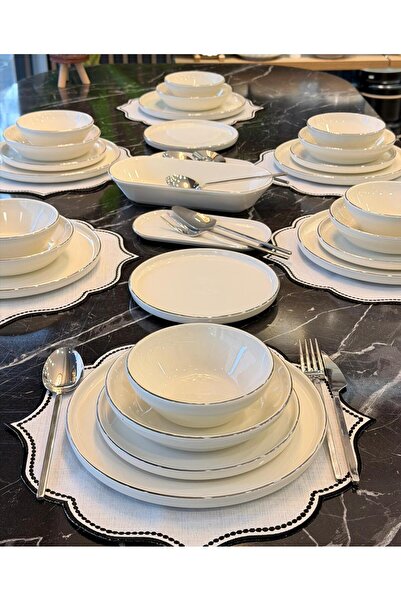 Onedekor 27 Parça Modern Gümüş Milenyum Yemek Takımı