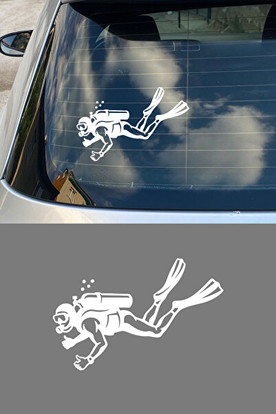 MIGNATIS Diver Car Sticker – Underwater Diving Themed Car Sticker 15X10Cm