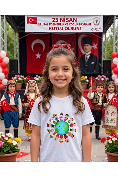 LORVEX Μπλουζάκι για παιδιά και ενήλικες από βαμβάκι με στάμπα 23 Απριλίου Wo...