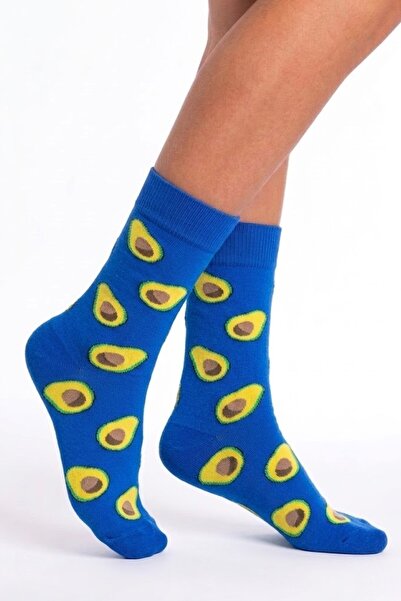 Esinti Avocado Themed Socks White Women's Men's Youth Tennis Socks - Single