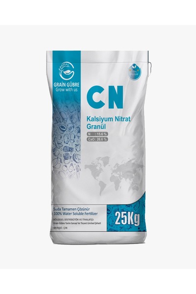 GRAİN GÜBRE GRAİN CN KALSİYUM NİTRAT (CALCIUM NITRATE) 25 KG