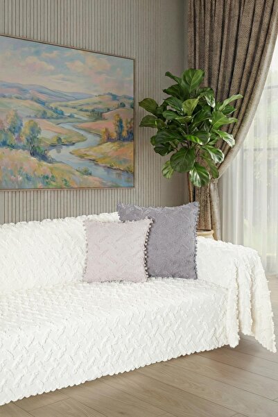 Latuda Home Ponela Koltuk Örtüsü Kaymaz Bohem Punch Kabartmalı 3 Boyutlu 175x...