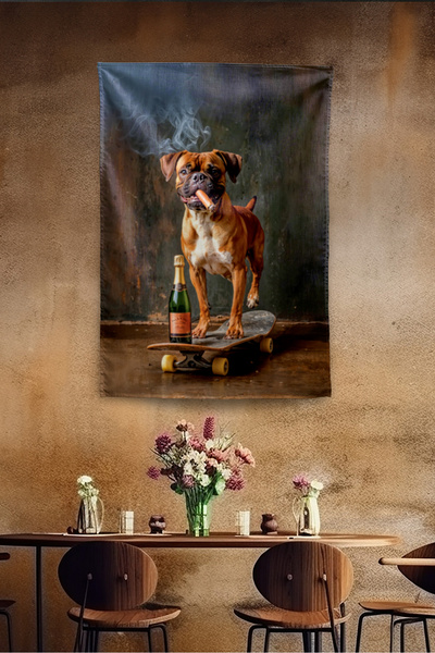 Vagonik Αστείο μοντέρνο σχέδιο ταπετσαρίας τοίχου με μοτίβο σκύλου που κάνει ...