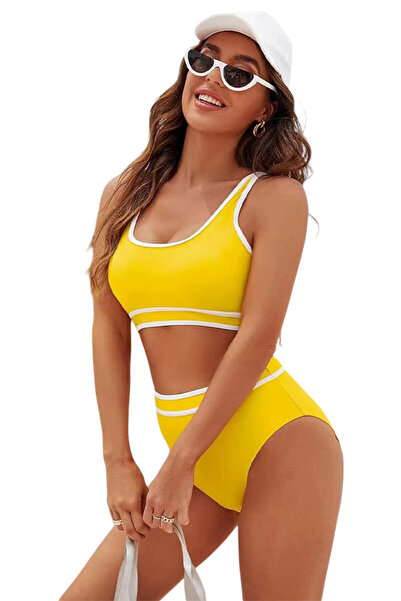 EFAYN.RO Swimsuit, 2-piece set, comfortable model, summer day, size L, yellow...