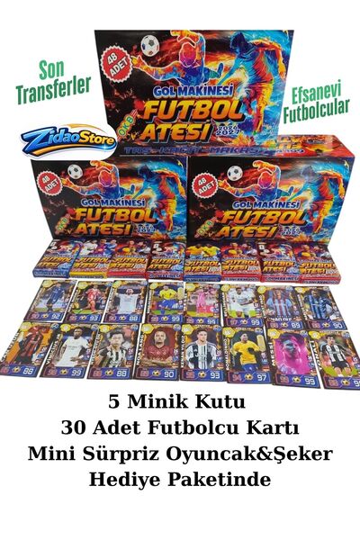 Emrah Gültekin Gol Makinesi Futbol Ateşi Kart Seti 5 Kutu 30 Kart Mini Oyunca...
