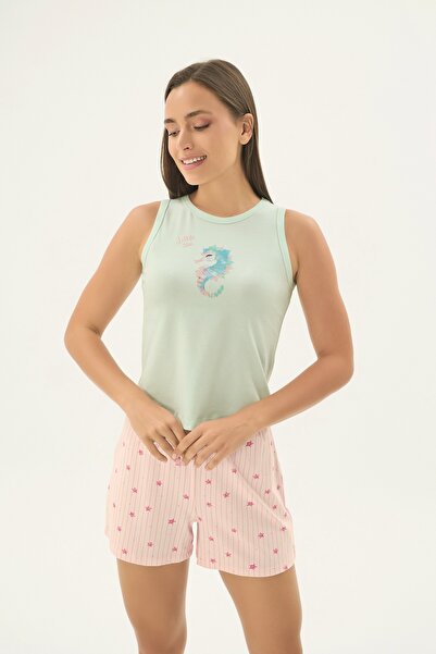 Sevim 17541 Women's Printed Shorts Set