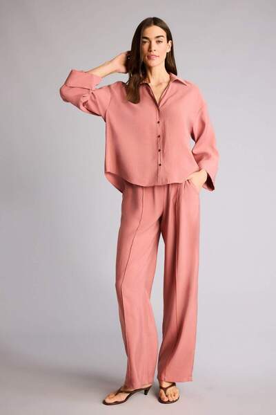 DeFacto Παντελόνι με φαρδιά μπατζάκια και ψηλή μέση E8235AX26SM