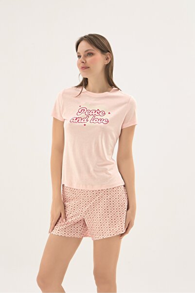 Sevim 17656 Women's Printed Shorts Set