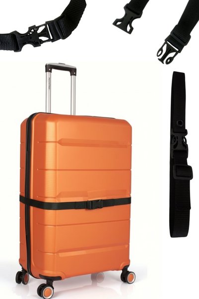 usin 2Pcs Length Adjustable Luggage Bag Suitcase Luggage Securing Binding Strap Safety Belt Strap