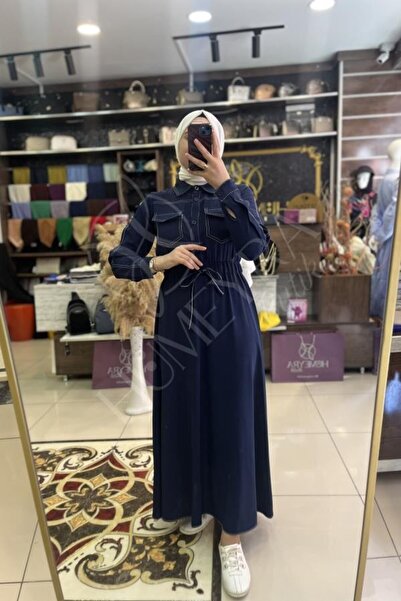HUMEYRA فستان بجيبين مزدوجين وخصر مطاطي