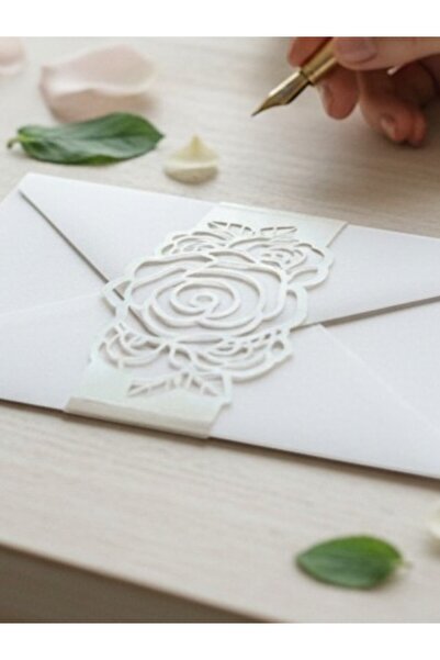 Armada 24 τεμάχια Κρεμ Ζώνες Προσκλητηρίων (Ζώνες Φακέλων) - Διακοσμητική Ται...