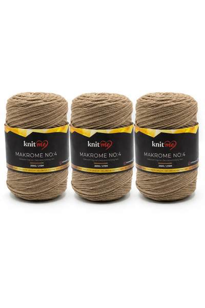 knitme رقم: 4 بوليستر مكراميك 200 جرام 215 متر 3 قطع