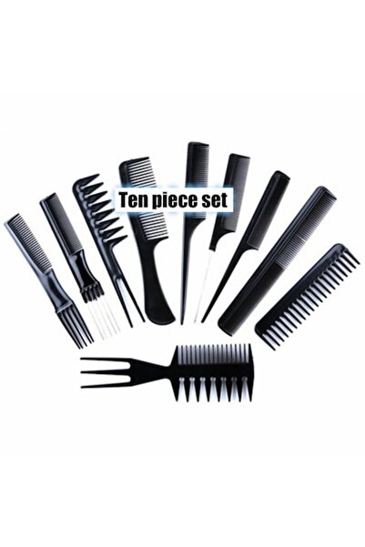 OEM Set de piepteni esențiali pentru păr, negru, 10 piese