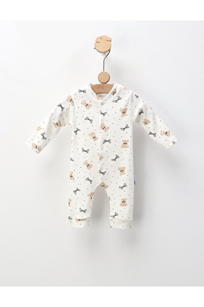 MiniKids Ολόσωμη φόρμα αρκουδάκι, λευκό σχέδιο