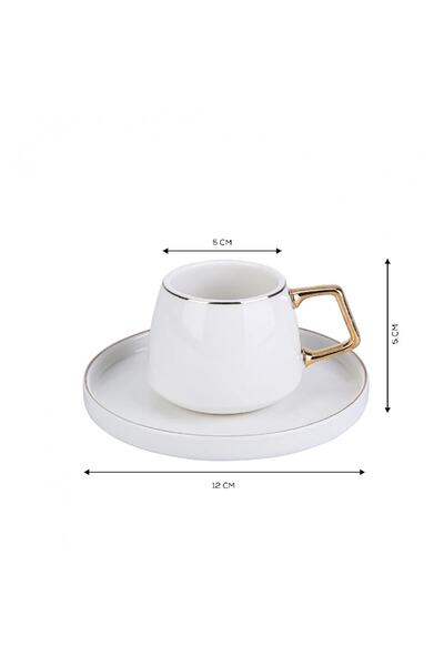 Karaca Saturn Coffee Cup Set for 6 People 100 ml Gold