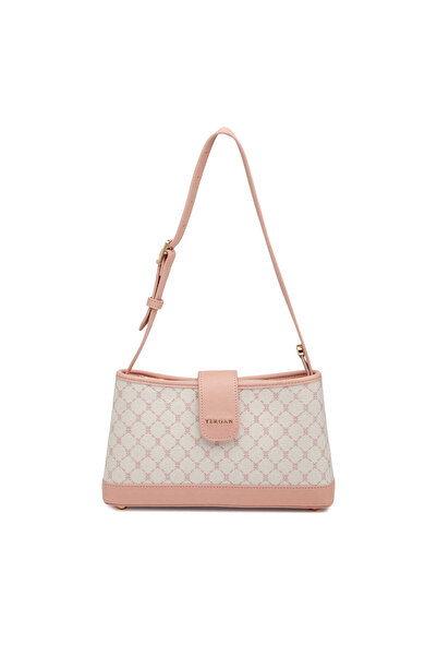 Tergan Cream Textile Women's Shoulder Bag - S26Y1Twc0704-V7N