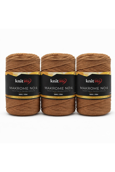 knitme رقم: 4 بوليستر مكراميك 200 جرام 215 متر 3 قطع
