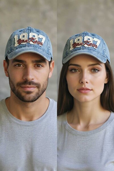 Aware Time Unisex Özle Washed Denim Cap Hat