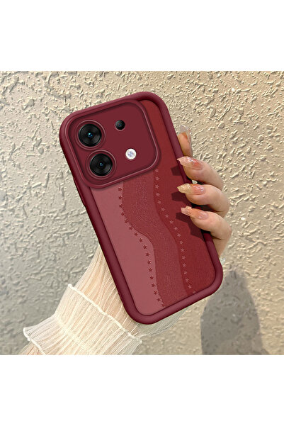 ARTISHELL infinix Zero 30 5G Uyumlu Retro Yıldız Desenli Bordo Silikon Telefo...