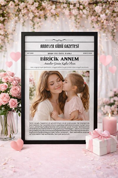 suncrafted Kişiye Özel Anneler Günü Gazete Tasarımlı Tablo – Fotoğraflı & İsi...